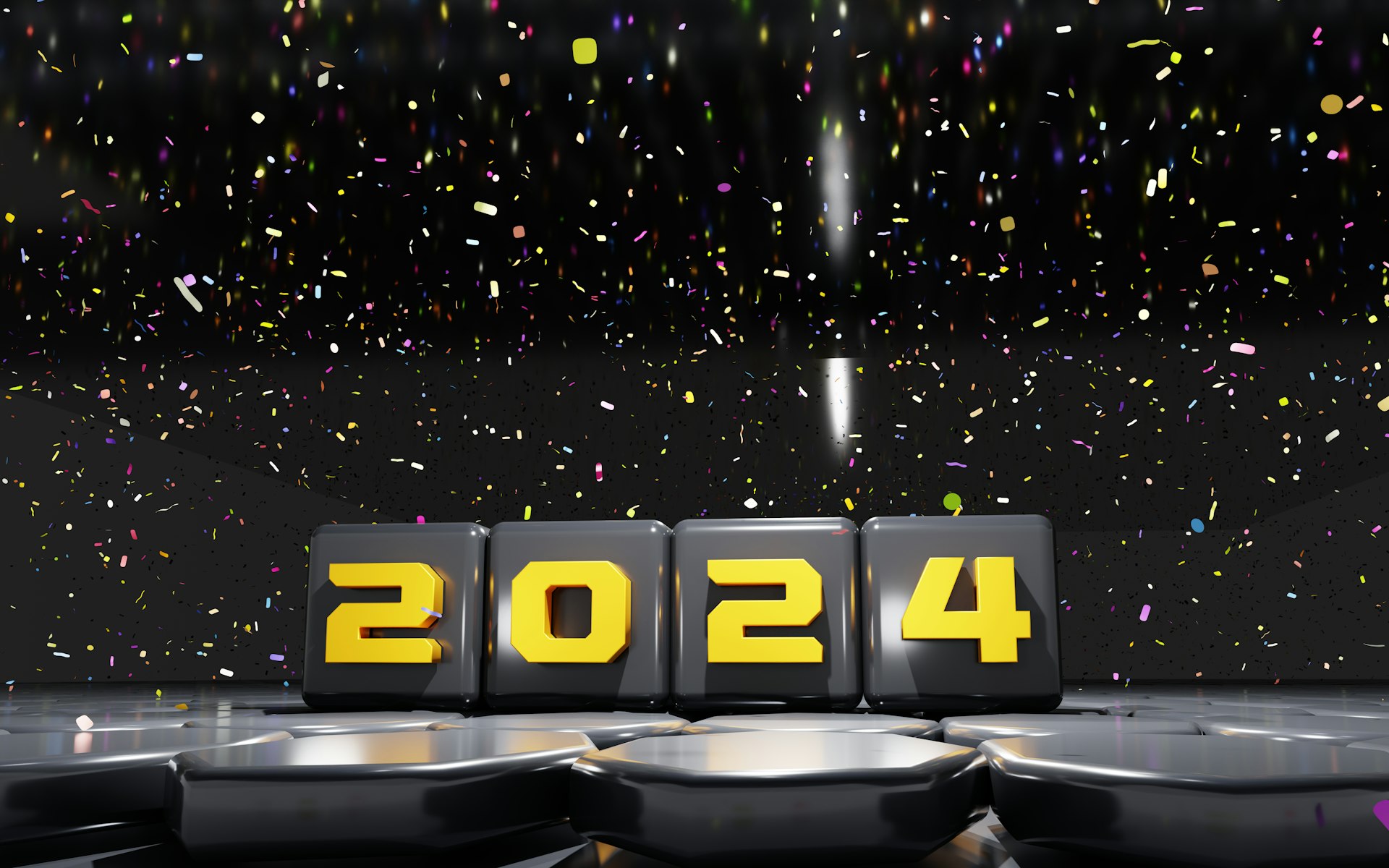 the number 4200 sits in front of a black background with confetti